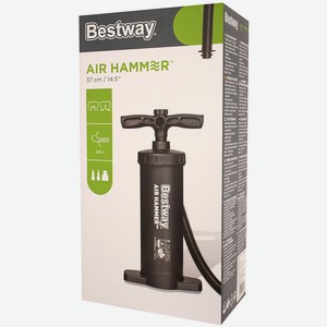 Насос ручной Bestway Air Hammer 37см 2,8л/цикл шланг с 3-мя насадками арт62086