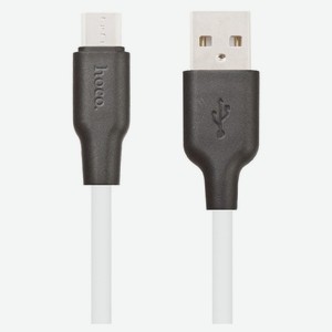USB кабель Hoco X21 Plus MicroUSB белый, 2 м