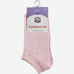 Носки женские Брестские укороченные Active с полосками цвет: розовый размер: 36-37