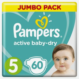 Подгузники Pampers Active Baby-Dry 11–16 кг, размер 5, 60 шт, шт