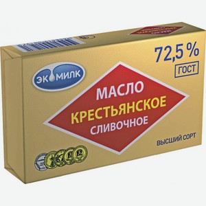 Масло сладко-сливочное Экомилк Крестьянское 72.5% 180г