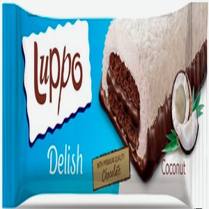 Десерты Кекс LUPPO Delish  с какао,кокосом и шоколадным соусом,покрытый маршм. и какао 36гр 12шт/бл 12бл/к 0.036 г