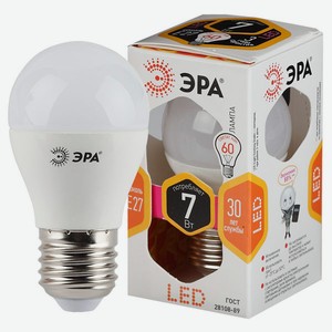 Лампа LED ЭРА P45-7w-827-E27
