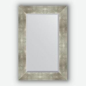 Зеркало с фацетом в багетной раме Evoform алюминий 90 мм 56х86 см