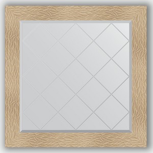 Зеркало с гравировкой в багетной раме Evoform золотые дюны 90 мм 86x86 см