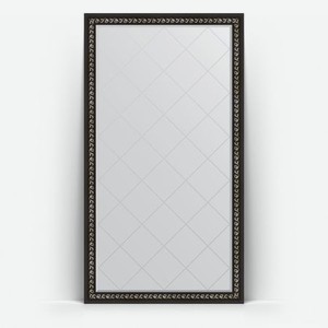 Зеркало напольное с гравировкой в багетной раме Evoform черный ардеко 81 мм 110x199 см