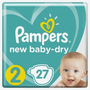 Подгузники Pampers New Baby-Dry 4–8 кг, размер 2, 27 шт, шт