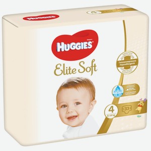 Подгузники Huggies Elite Soft 4 для детей 8-14 кг, 33 шт, шт