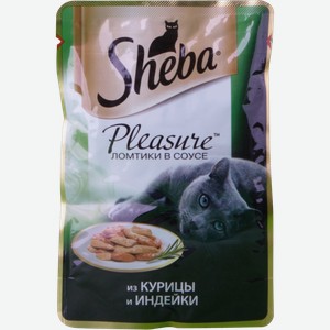 Корм для кошек Sheba Pleasure влажный с курицей и индейкой, 85 г