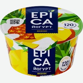 Йогурт 4.8% Epica Ананас, 130 г