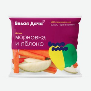 Микс Белая дача Морковные палочки и яблочные дольки упаковка, 80 г