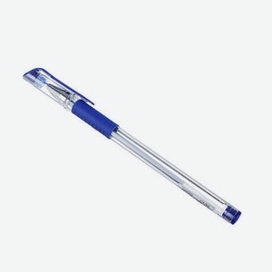 Ручка гелевая синяя с резиновым держателем, шт