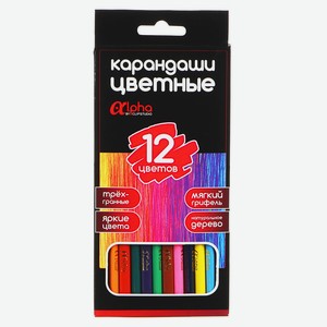 Карандаши цветные ClipStudio Альфа, 12 цветов, арт.228-157, шт