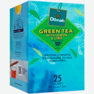 Чай зеленый Dilmah с лимоном и лаймом 25пак 30г