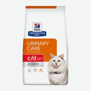 Hill s Prescription Diet c/d Multicare Urinary Stress сухой диетический, для кошек при профилактике цистита и мочекаменной болезни (МКБ), в том числе вызванной стрессом, с курицей (1,5 кг)