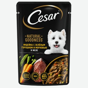 Корм для собак Cesar 80 г индейка с зеленым горошком и морковью в желе