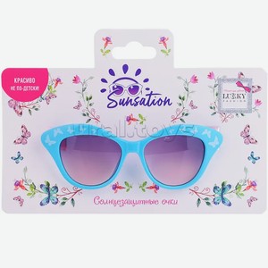 Солнцезащитные очки д.детей Lukky Fashion  Бабочки ,оправа голубая,карта,пакет Т22473
