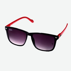 Солнцезащитные очки Lukky Fashion д.подростков и взрослых  Смайлик , черная оправа, красные линзы,карта,пакет Т23399