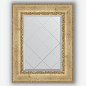 Зеркало с гравировкой в багетной раме Evoform состаренное серебро с орнаментом 120 мм 62x80 см