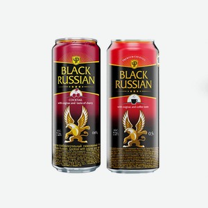 Напиток слабоалкогольный Black Russian Кофе 7,2%, Вишня 7,2% 0,45л