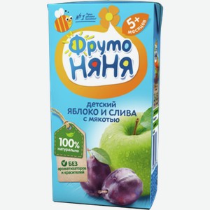 Сок Фруто Няня яблочно сливовый, 0.2л