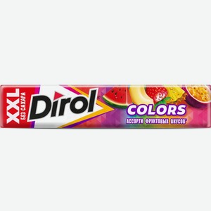 Жевательная резинка Dirol Colors xxl ассорти фруктовых вкусов