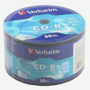 Оптический диск CD-R Verbatim 700МБ 52x, 50шт., bulk [43787]