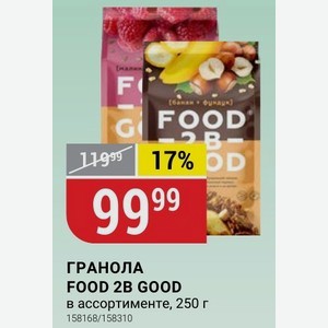 ГРАНОЛА FOOD 2B GOOD в ассортименте, 250 г