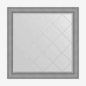 Зеркало с гравировкой в багетной раме Evoform серебряная кольчуга 88 мм 107x107 см