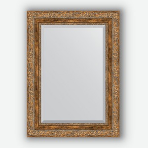 Зеркало с фацетом в багетной раме Evoform виньетка античная бронза 85 мм 55х75 см