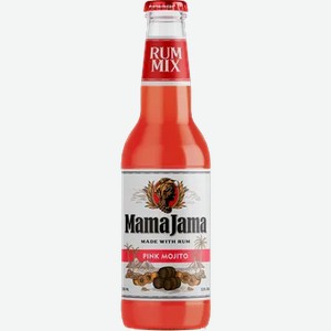 Напиток слабоалкогольный газированный Mama Jama Pink Mojito made with rum 5,5% 0,33л