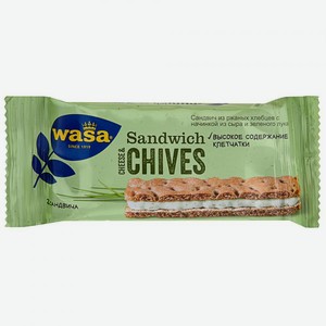 Сандвич из ржаных хлебцев WASA с начинкой из сыра и зеленого лука 37гр