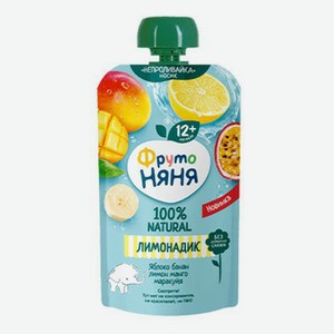 Напиток сокосодержащий ФрутоНяня Лимонадик яблоко-банан-лимон-манго-маракуйя 130 мл