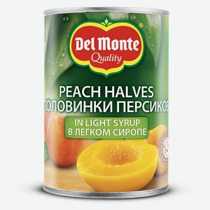 Персики в сиропе Del Monte Греция ж/б 0,42 кг