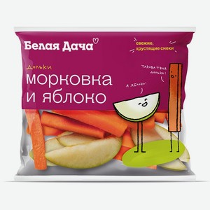 Микс из морковных палочек и яблочных долек Белая Дача 0,08 кг