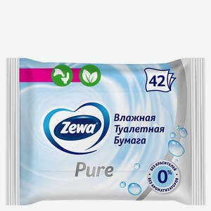 Туалетная бумага Zewa без аромата, влажная, 42 шт., 0,19 кг