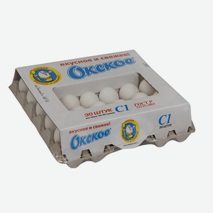 Яйцо куриное столовое С-1 Окское 30 штук, 2,07 кг