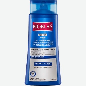 Шампунь для волос Bioblas против выпадения против перхоти с ментолом и комплексом В19 мужской 360мл