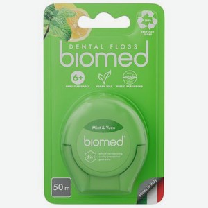Зубная нить BioMio Biomed c ароматом МЯТЫ-ЮДЗУ 50 м