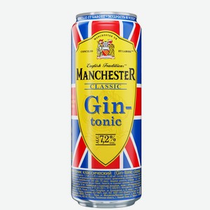 Напиток слабоалкогольный Джин-тоник Манчестер 7,2% 0,45л ж/б Перспектива