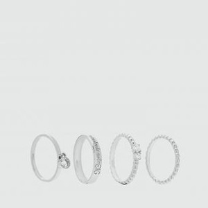Набор из четырех серебряных колец TOSYA С Фианитами 16.5 размер