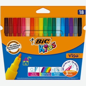 Фломастеры цветные Bic Kids Visa, 18 цветов