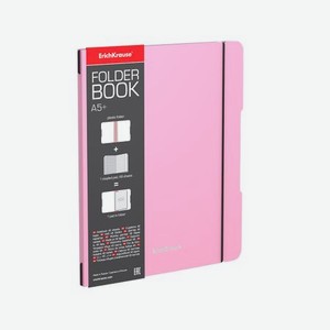 Тетрадь общая ученическая Erich Krause FolderBook Pastel клетка 48 л розовый