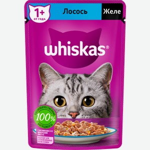 Влажный корм для кошек Whiskas полнорационный Желе с лососем 75г
