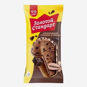 БЗМЖ Мороженое Золотой Стандарт шоколадн. пломбир и брауни в/ст 90г