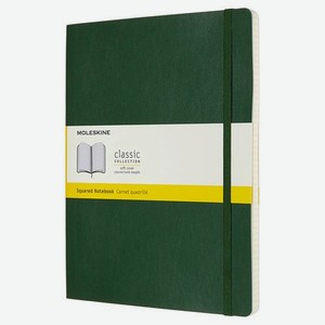 Блокнот Moleskine Classic Soft, 192стр, в клеточку, мягкая обложка, зеленый [qp622k15]
