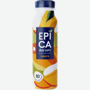 Йогурт питьевой EPICA с манго 2,5% без змж, Россия, 260 г