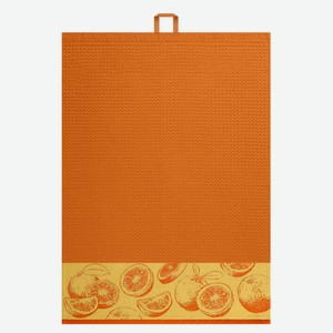 Полотенце вафельное Cleanelly Basic апельсины, 50х70 см