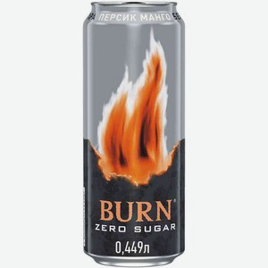 Энергетический напиток Burn со вкусом Персика и манго без сахара, 0,449 л