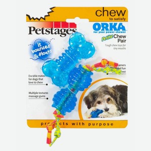 Petstages набор из двух игрушек для собак малых пород Косточка + гантель, ультра-мини (7 см)